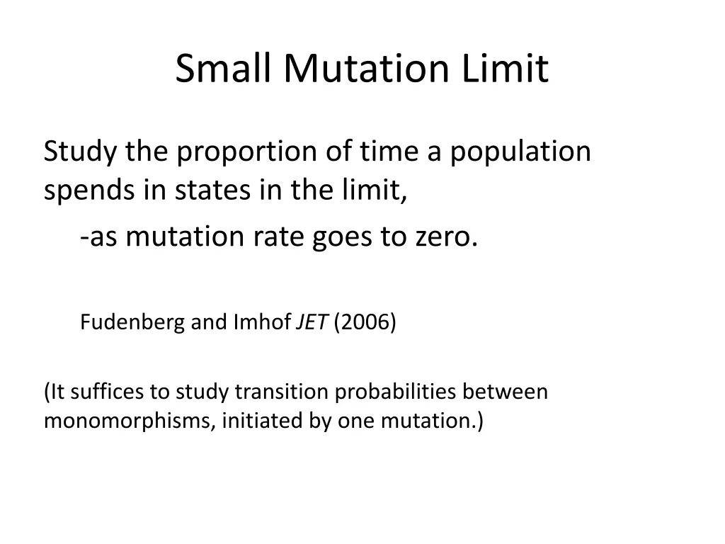 small mutation limit