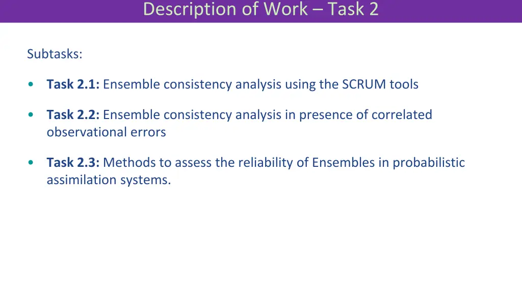 description of work task 2 2