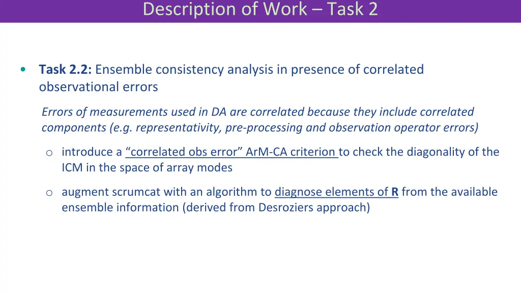 description of work task 2 4