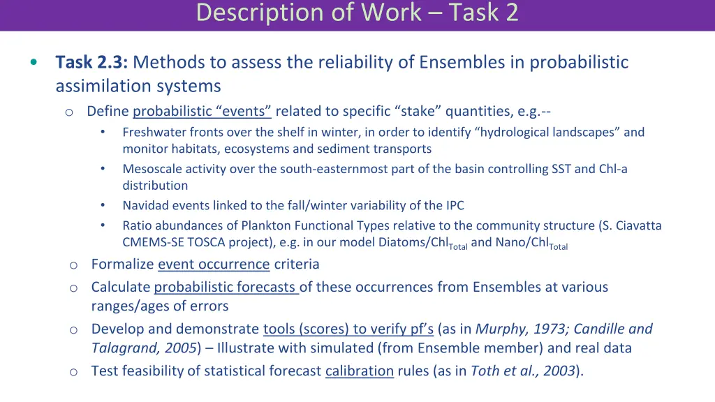 description of work task 2 6