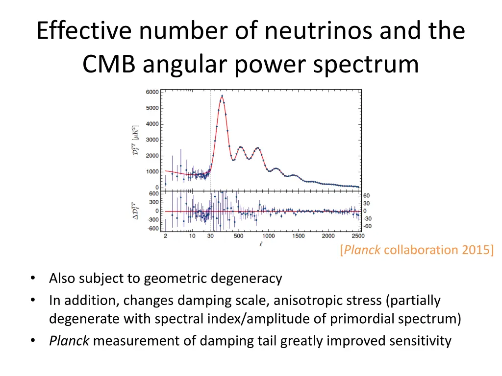 effective number of neutrinos and the cmb angular