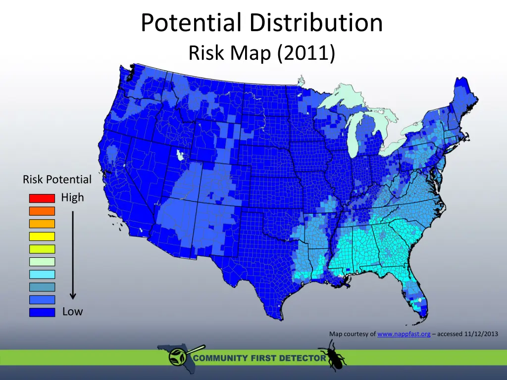 potential distribution risk map 2011