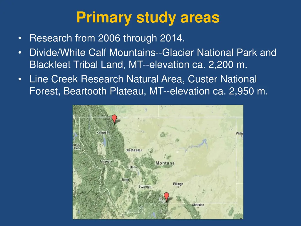 primary study areas