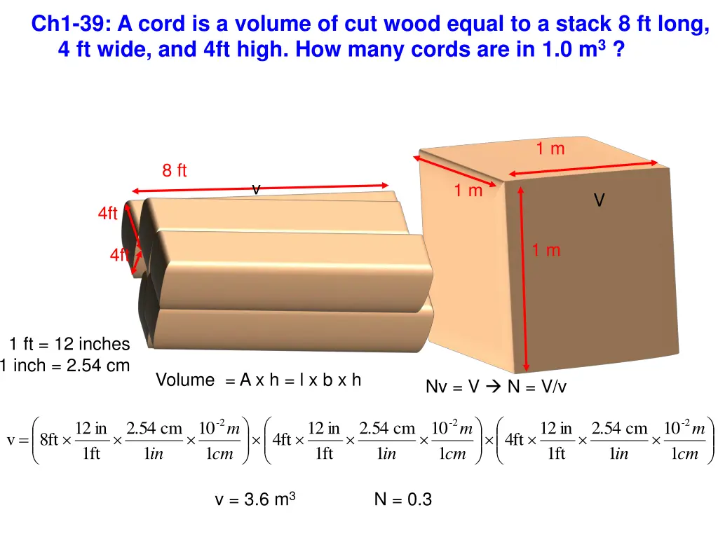 ch1 39 a cord is a volume of cut wood equal