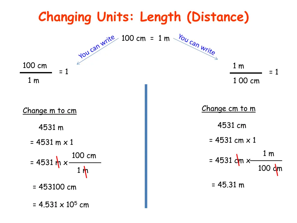 changing units length distance