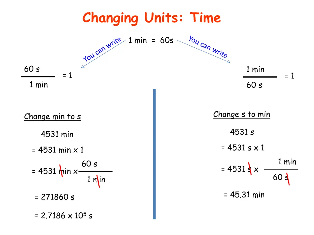 changing units time