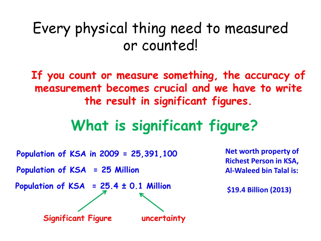 every physical thing need to measured or counted