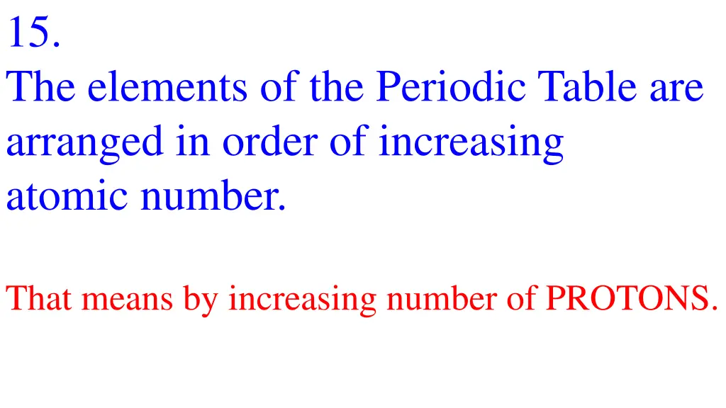 15 the elements of the periodic table