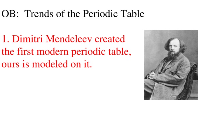 ob trends of the periodic table