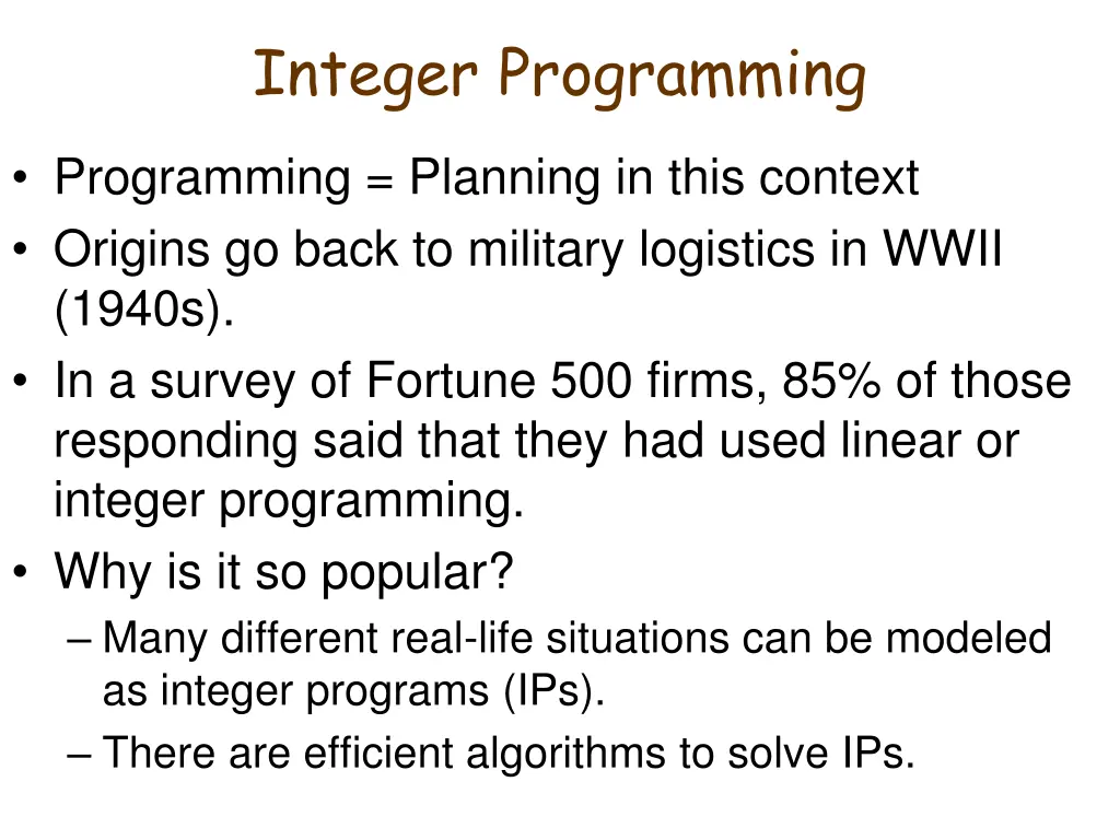 integer programming 1