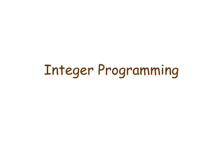 integer programming