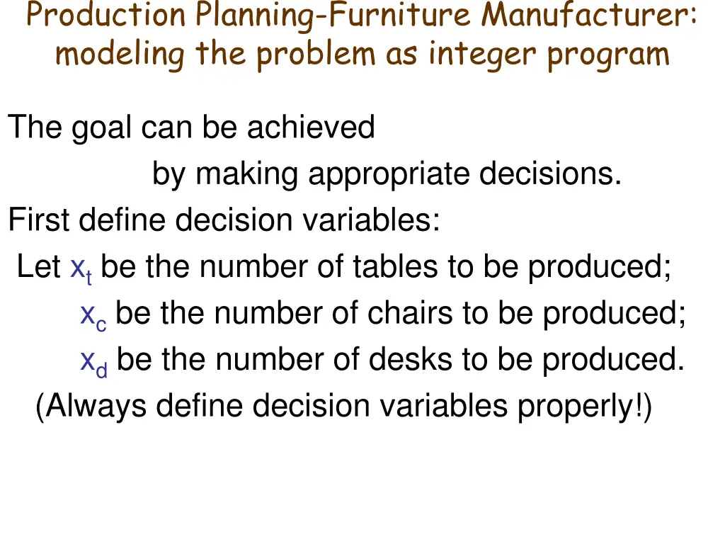 production planning furniture manufacturer