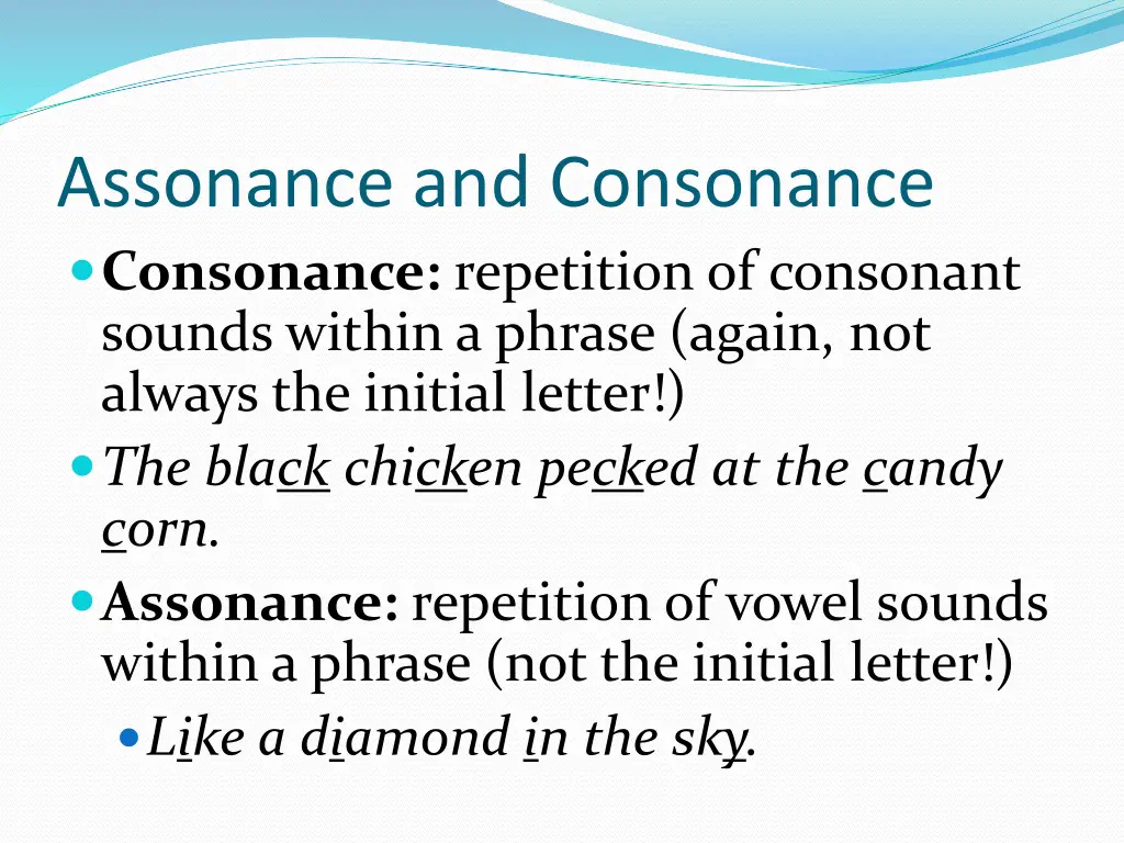 assonance and consonance consonance repetition