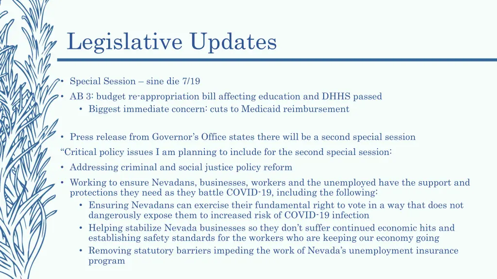 legislative updates