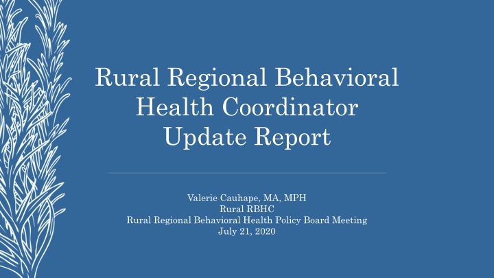 rural regional behavioral health coordinator