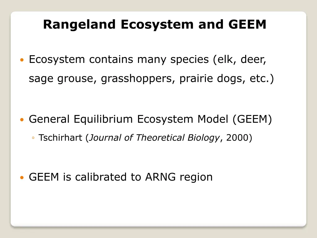 rangeland ecosystem and geem