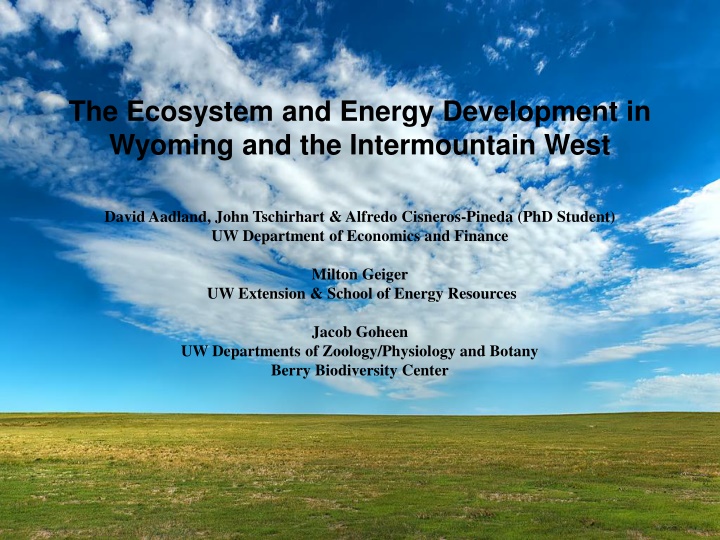 the ecosystem and energy development in wyoming