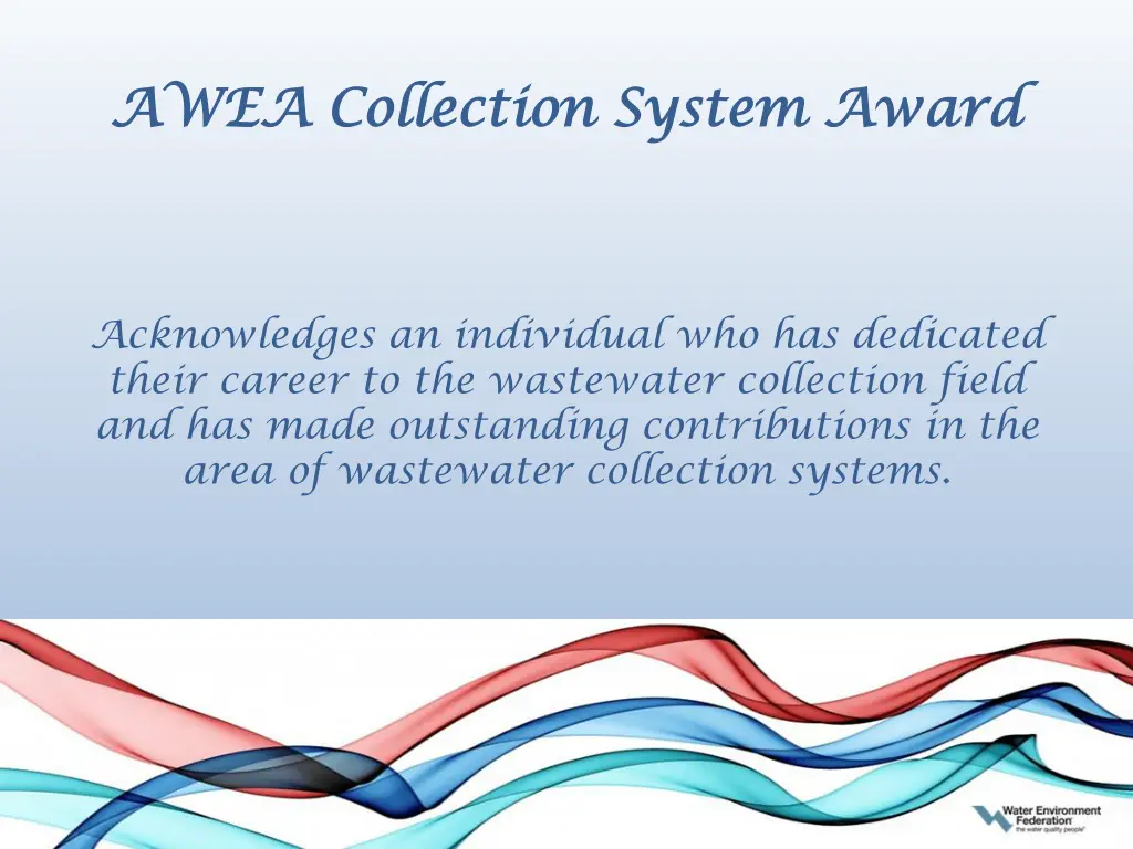 awea collection system award awea collection