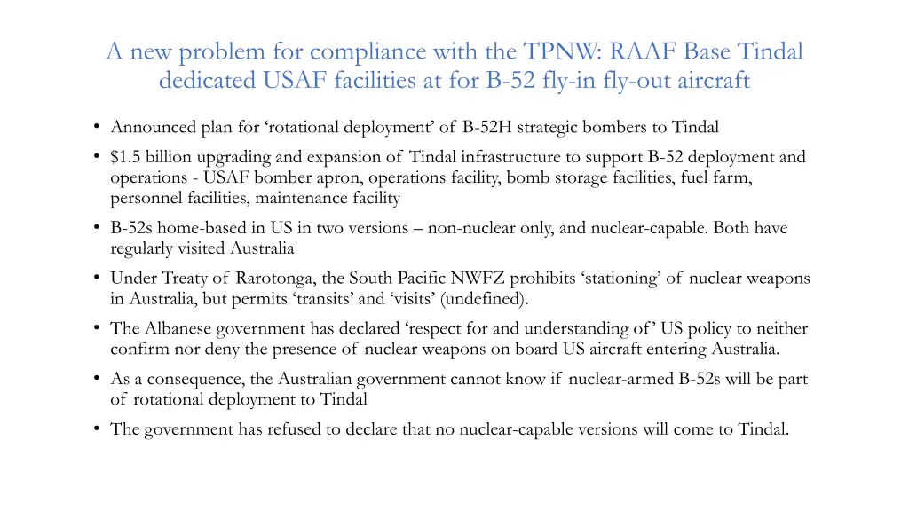 a new problem for compliance with the tpnw raaf