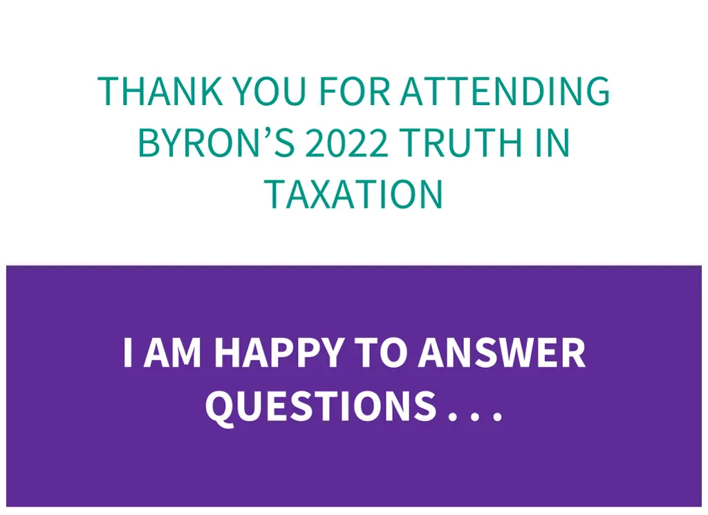 thank you for attending byron s 2022 truth