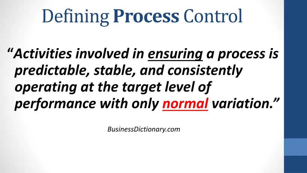 defining process control