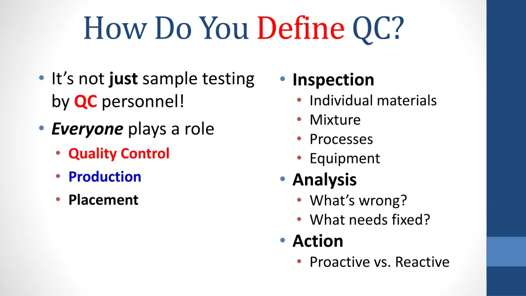 how do you define qc