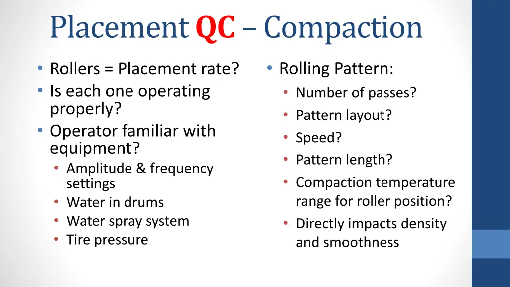 placement qc compaction