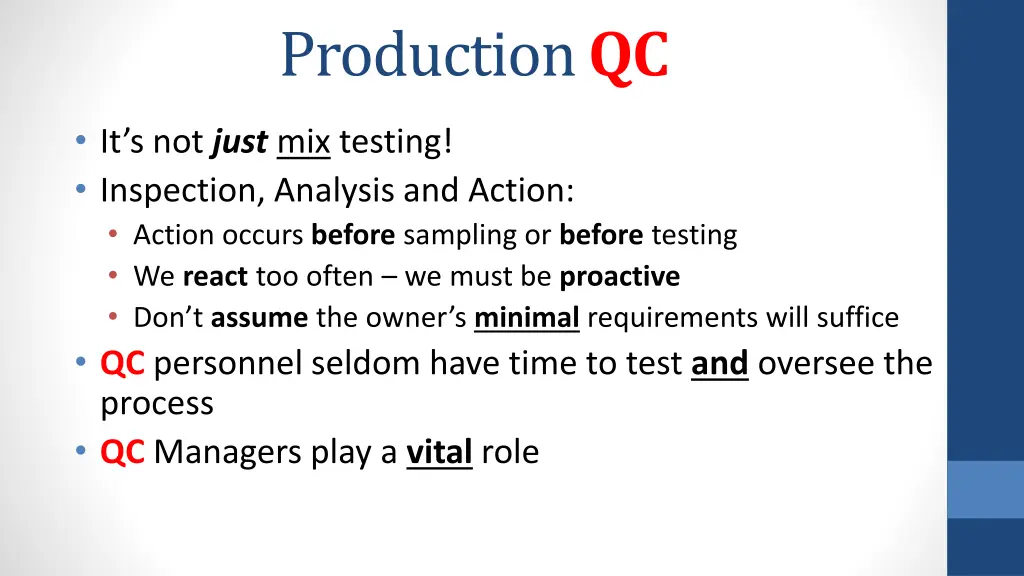 production qc 1