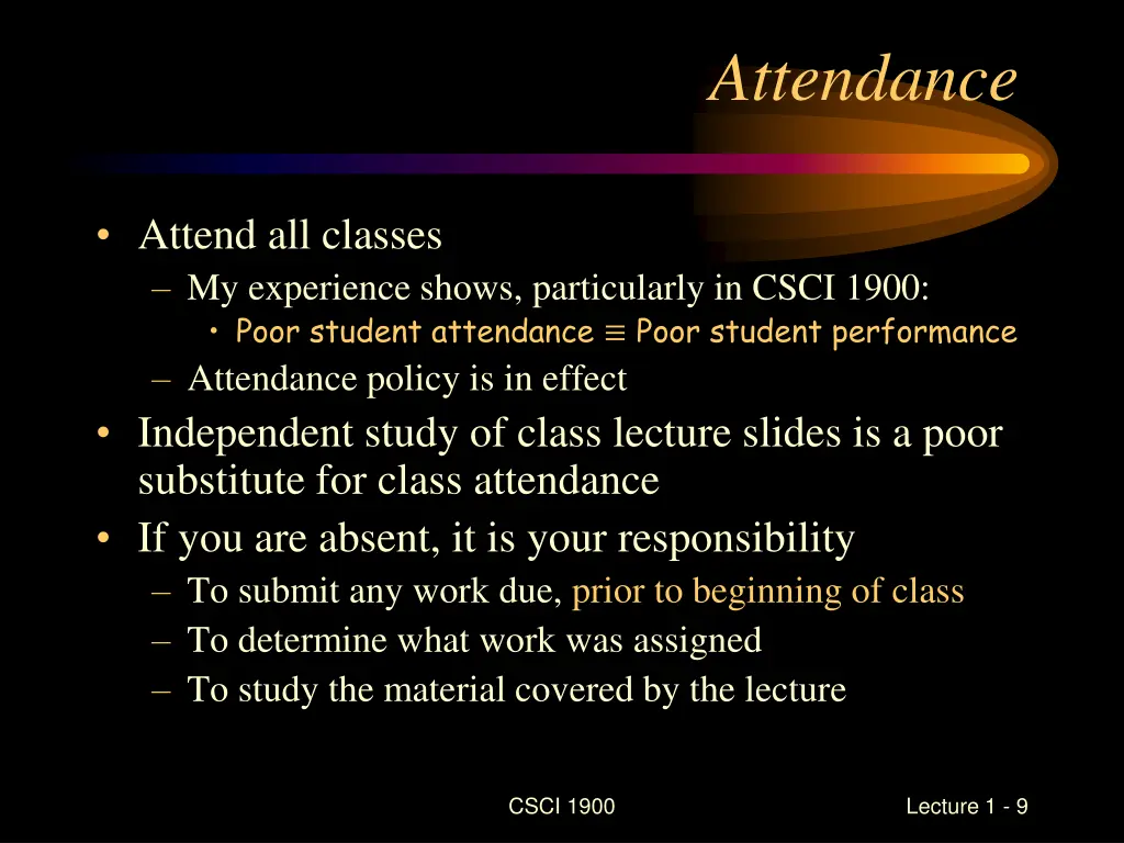 attendance