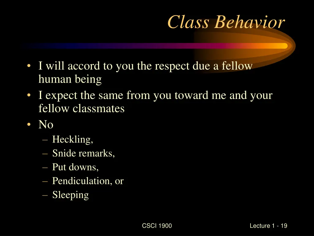 class behavior