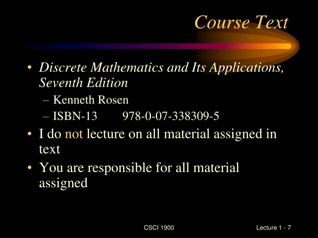 course text