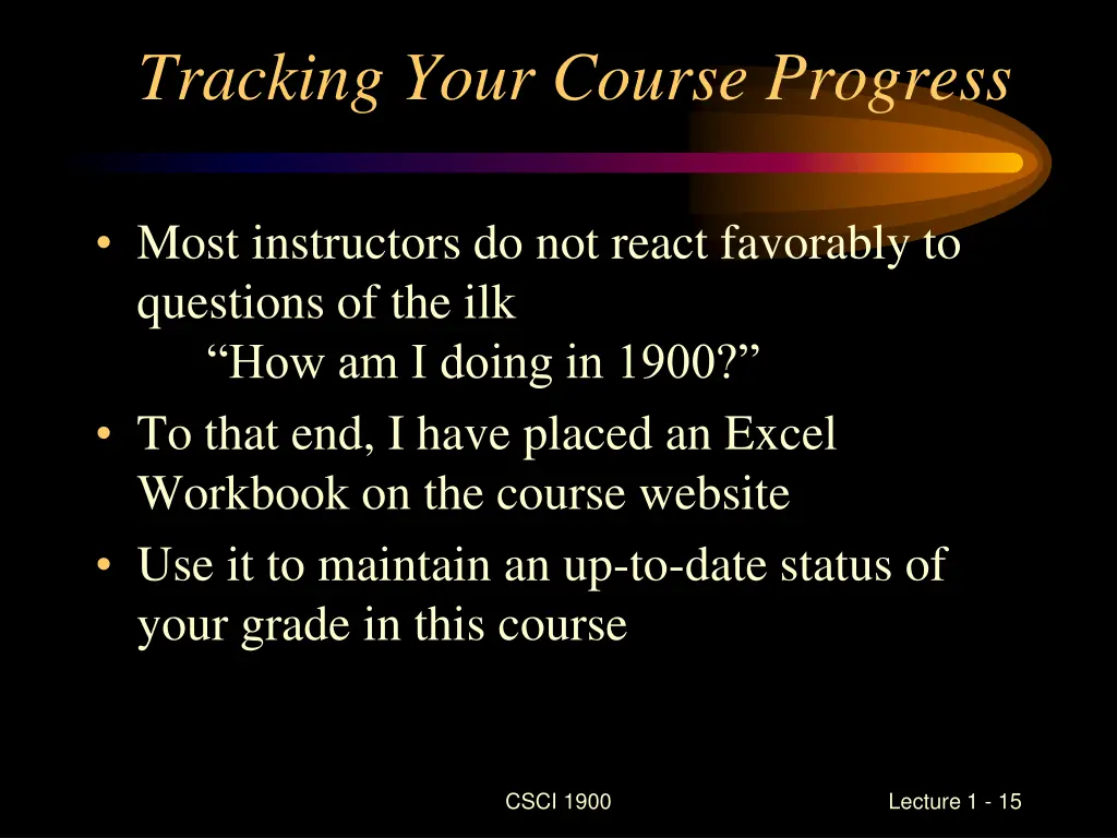 tracking your course progress