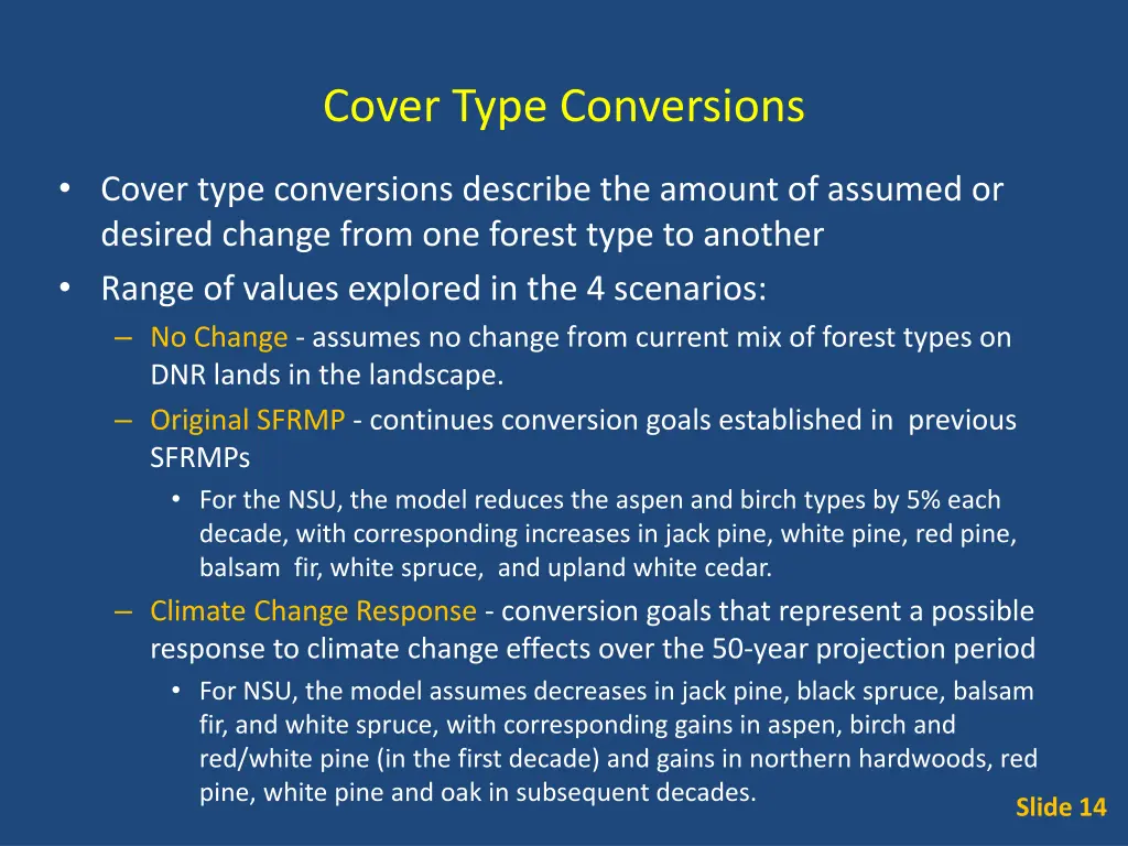 cover type conversions