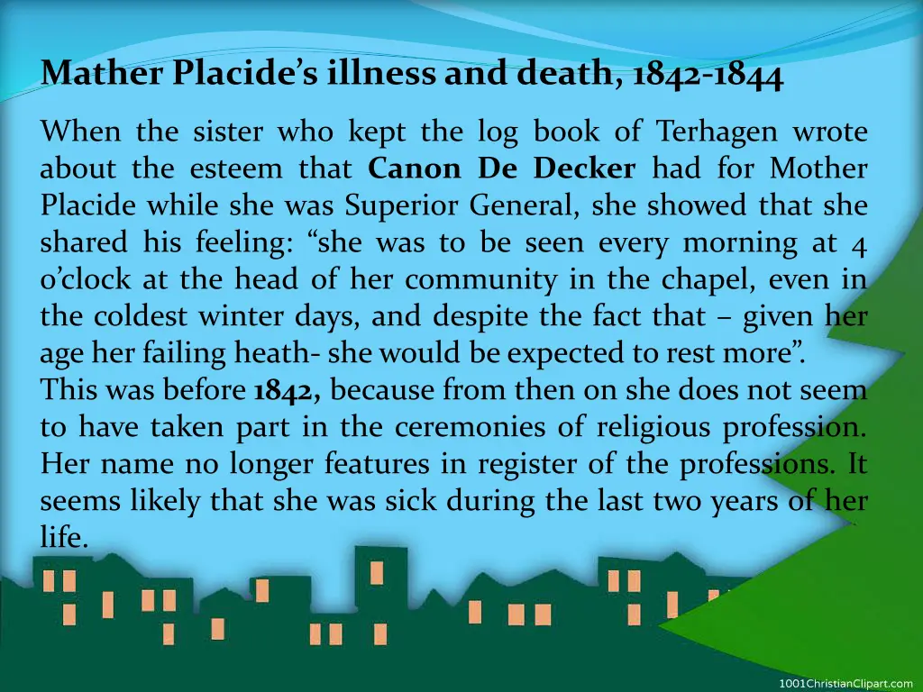 mather placide s illness and death 1842 1844