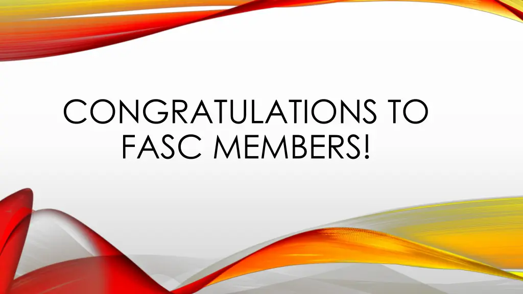 congratulations to fasc members