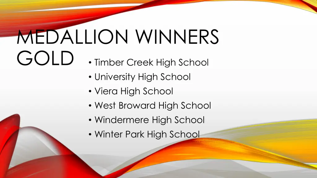 medallion winners gold timber creek high school