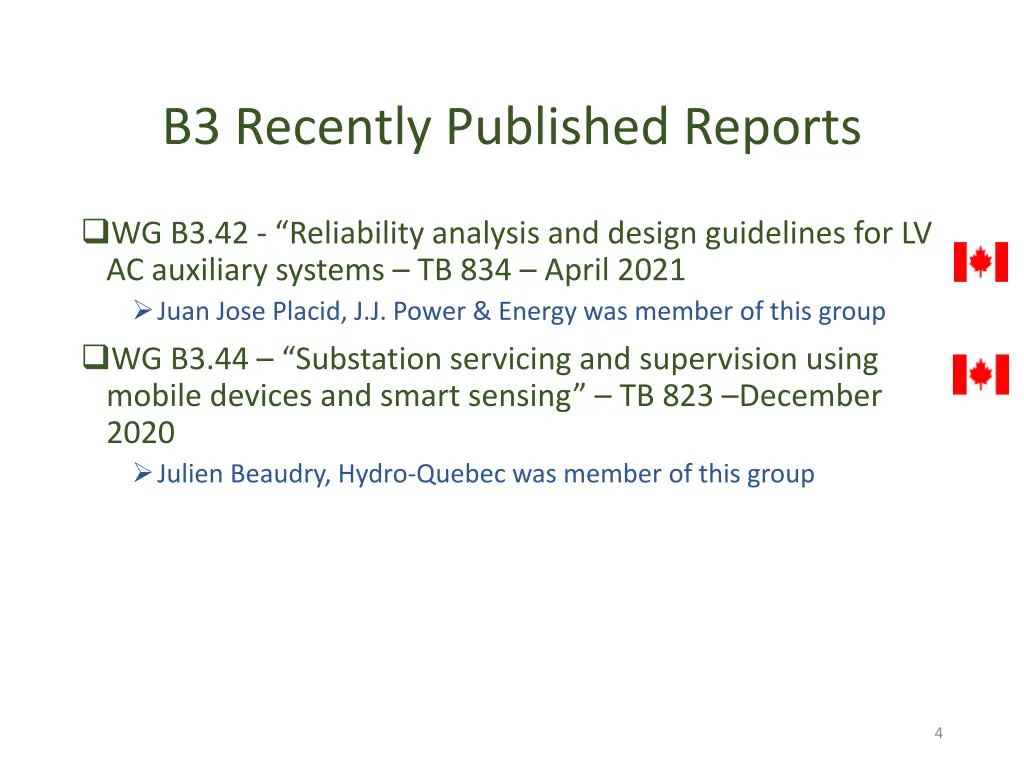 b3 recently published reports