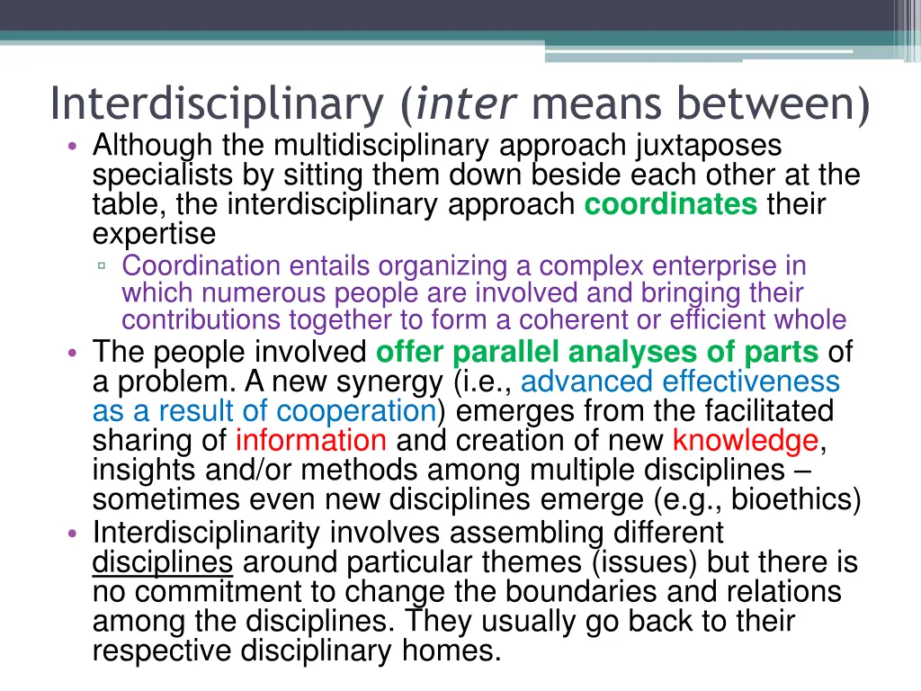 interdisciplinary inter means between although