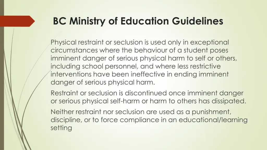 bc ministry of education guidelines