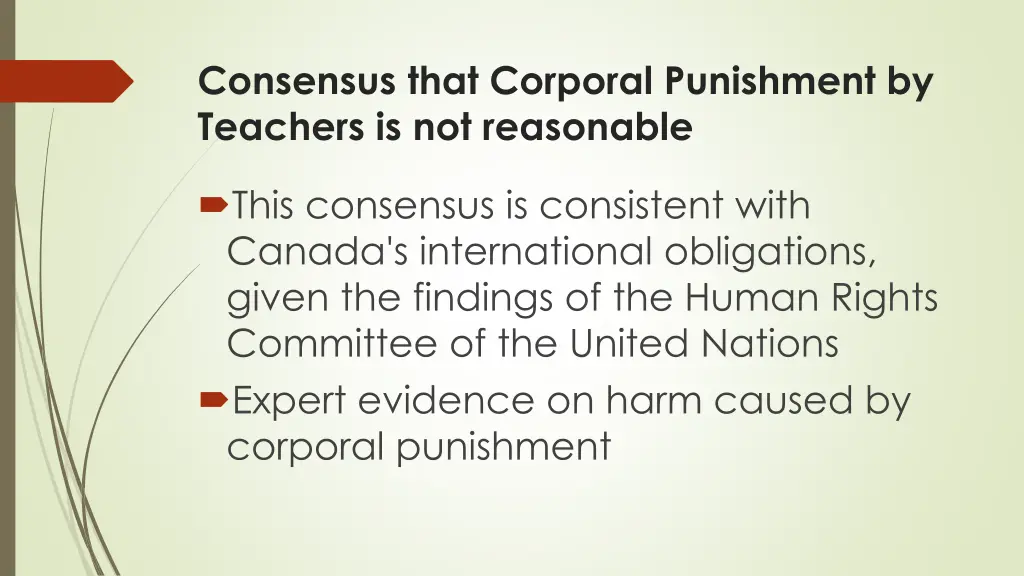 consensus that corporal punishment by teachers