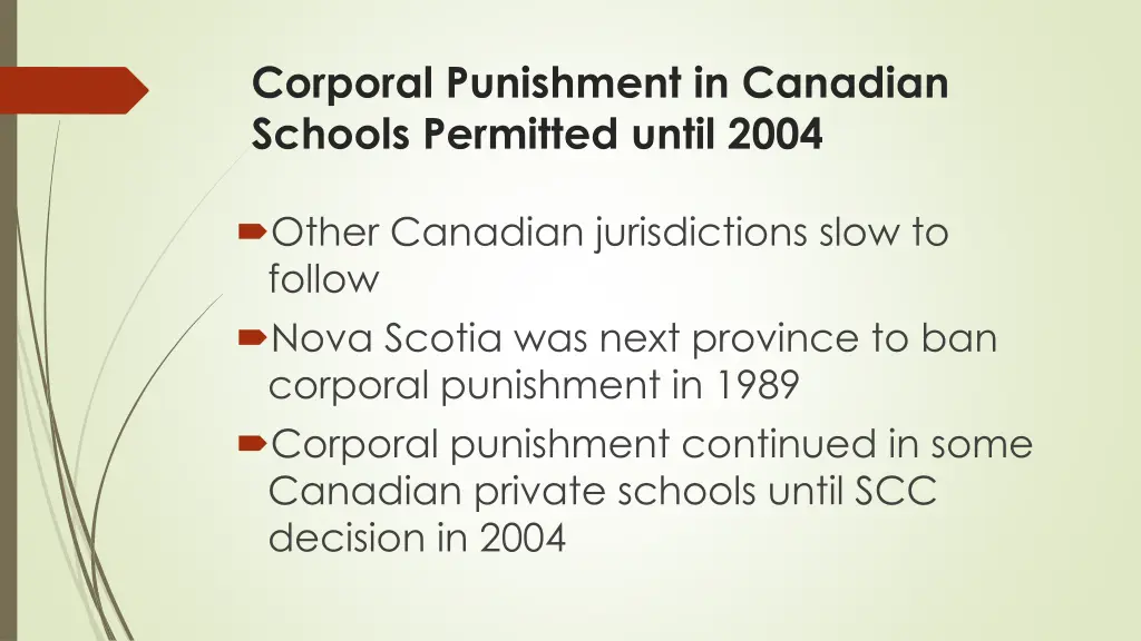 corporal punishment in canadian schools permitted