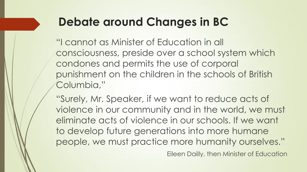 debate around changes in bc