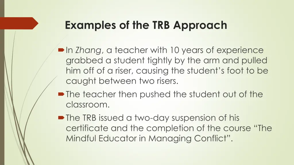 examples of the trb approach 1