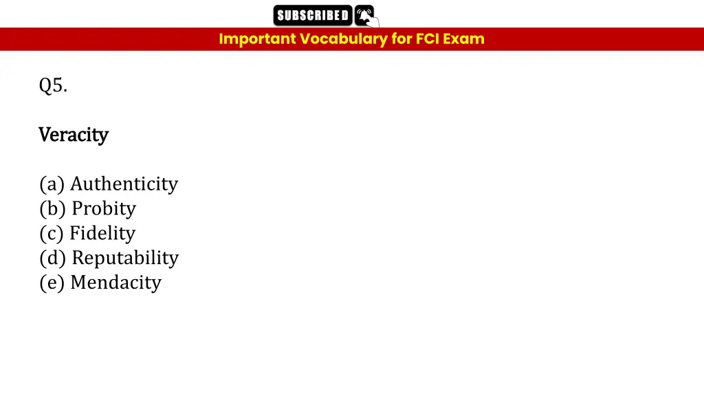 important vocabulary for fci exam 10