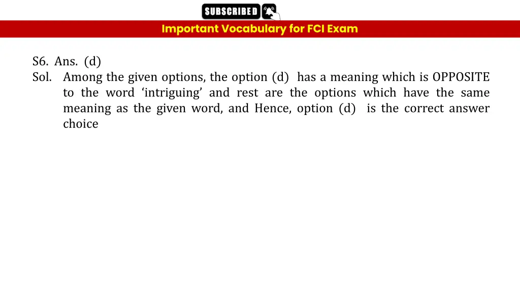 important vocabulary for fci exam 13