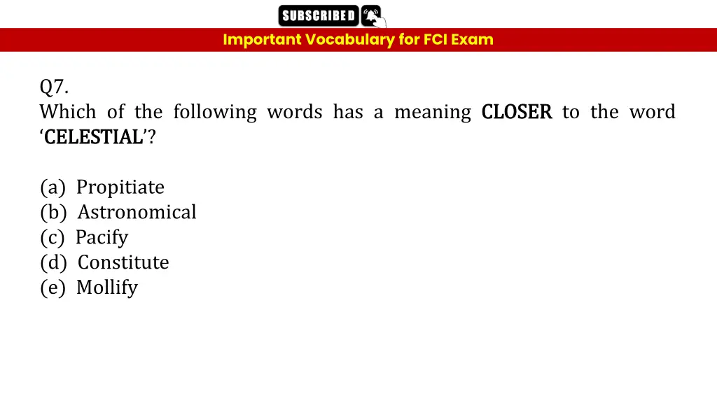 important vocabulary for fci exam 14