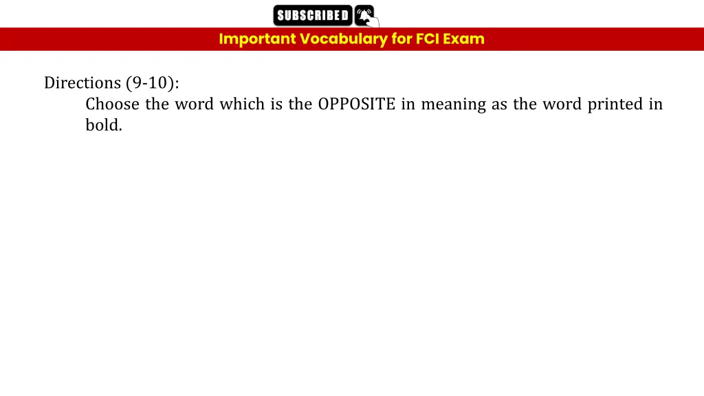 important vocabulary for fci exam 18