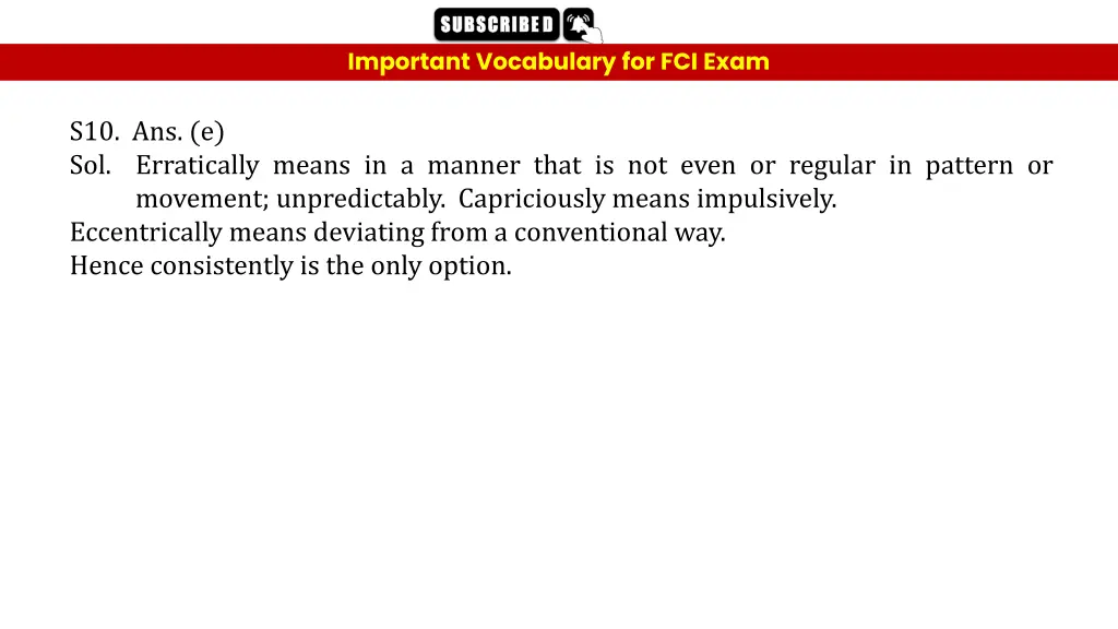 important vocabulary for fci exam 22