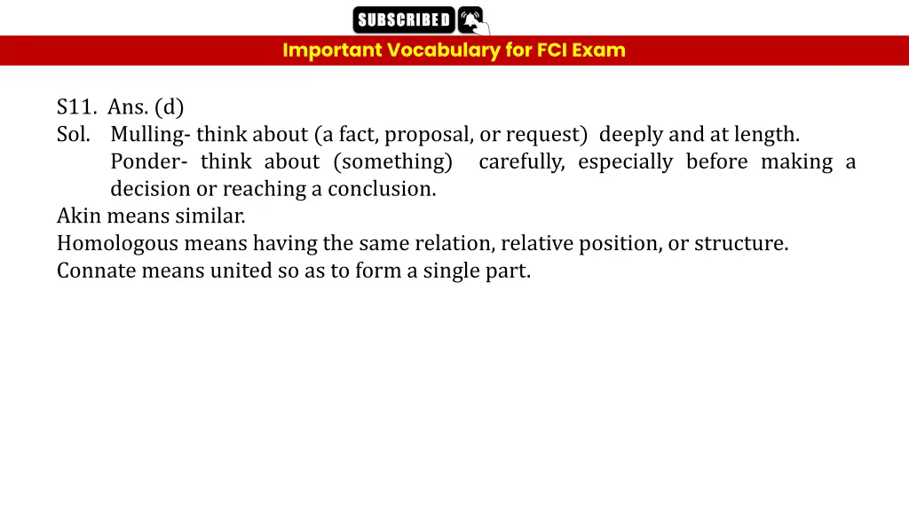 important vocabulary for fci exam 25