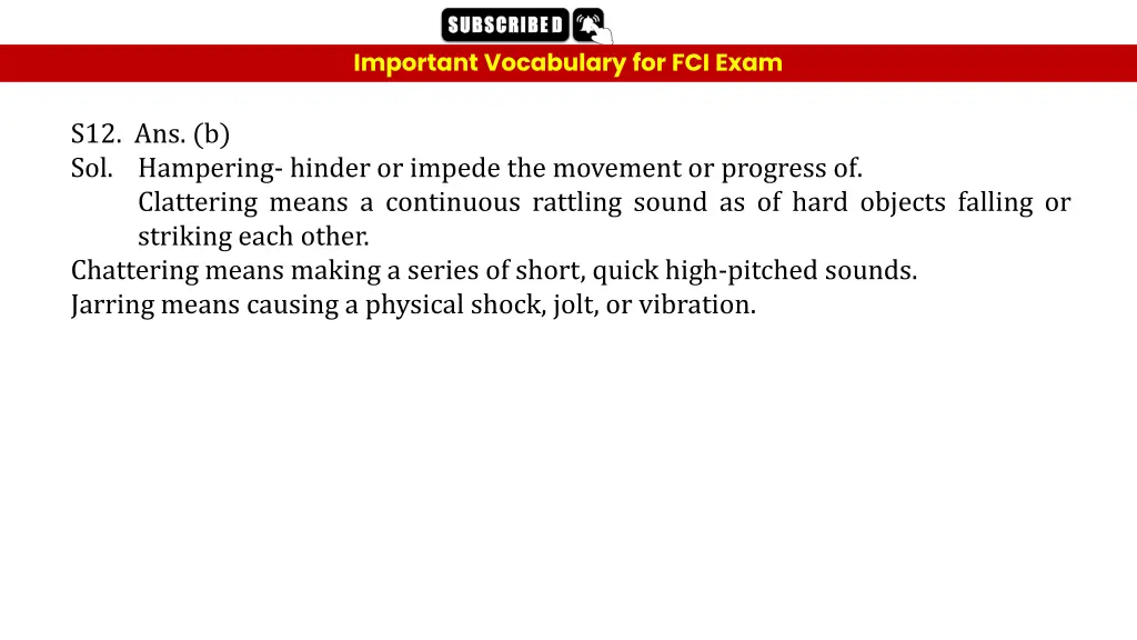 important vocabulary for fci exam 27